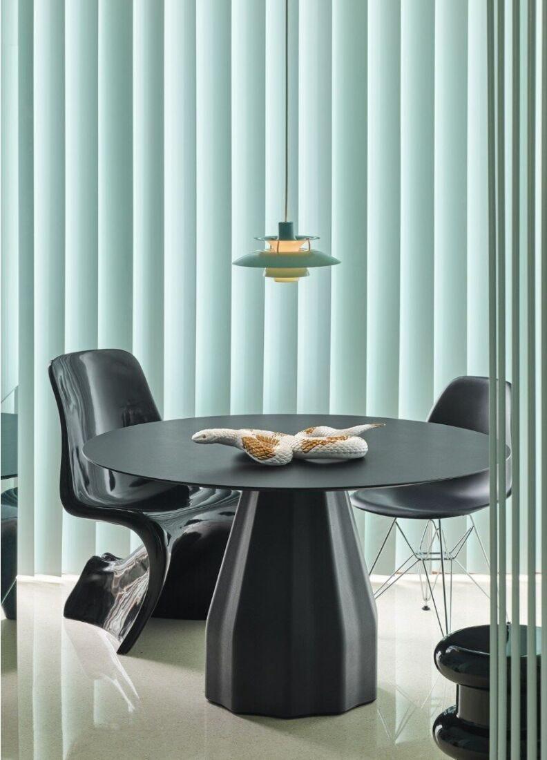 Lladro Escultura Serpiente. Blanco - Cobre