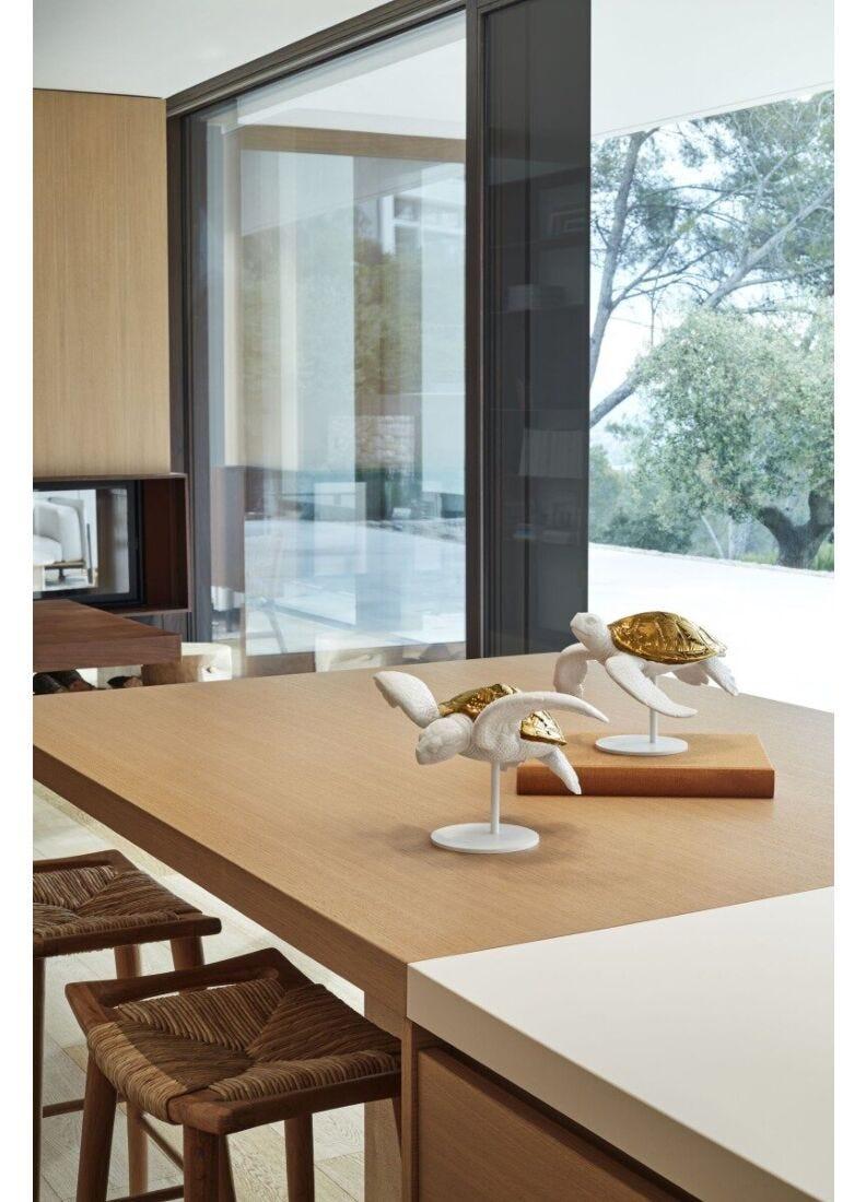 Lladro Escultura Tortuga Marina II (blanco – Cobre)