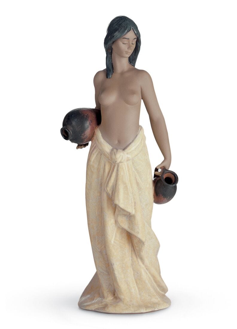 Lladro Figura Aguadora Con Dos Cántaros