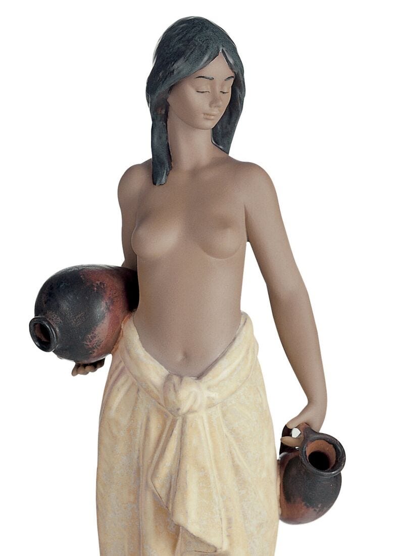 Lladro Figura Aguadora Con Dos Cántaros