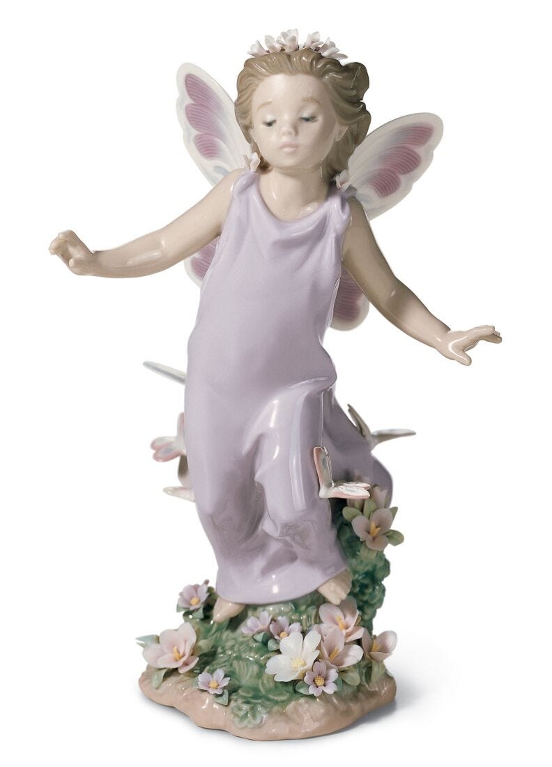 lladro Figura ángel Alas de mariposa