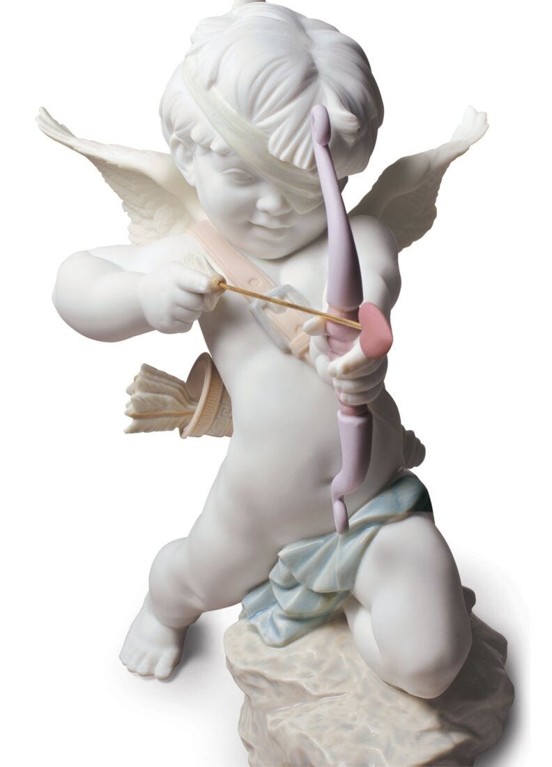 Lladro Figura ángel Cupido Directo Al Corazón