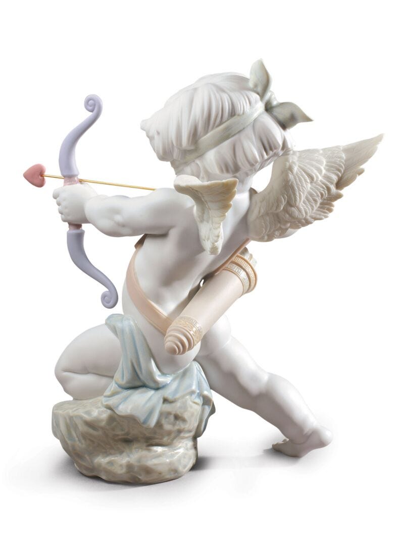 Lladro Figura ángel Cupido Directo Al Corazón