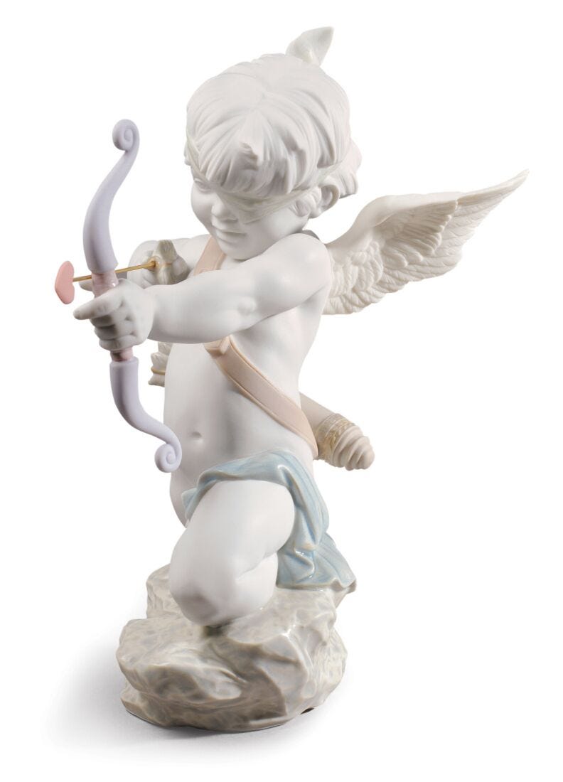 Lladro Figura ángel Cupido Directo Al Corazón