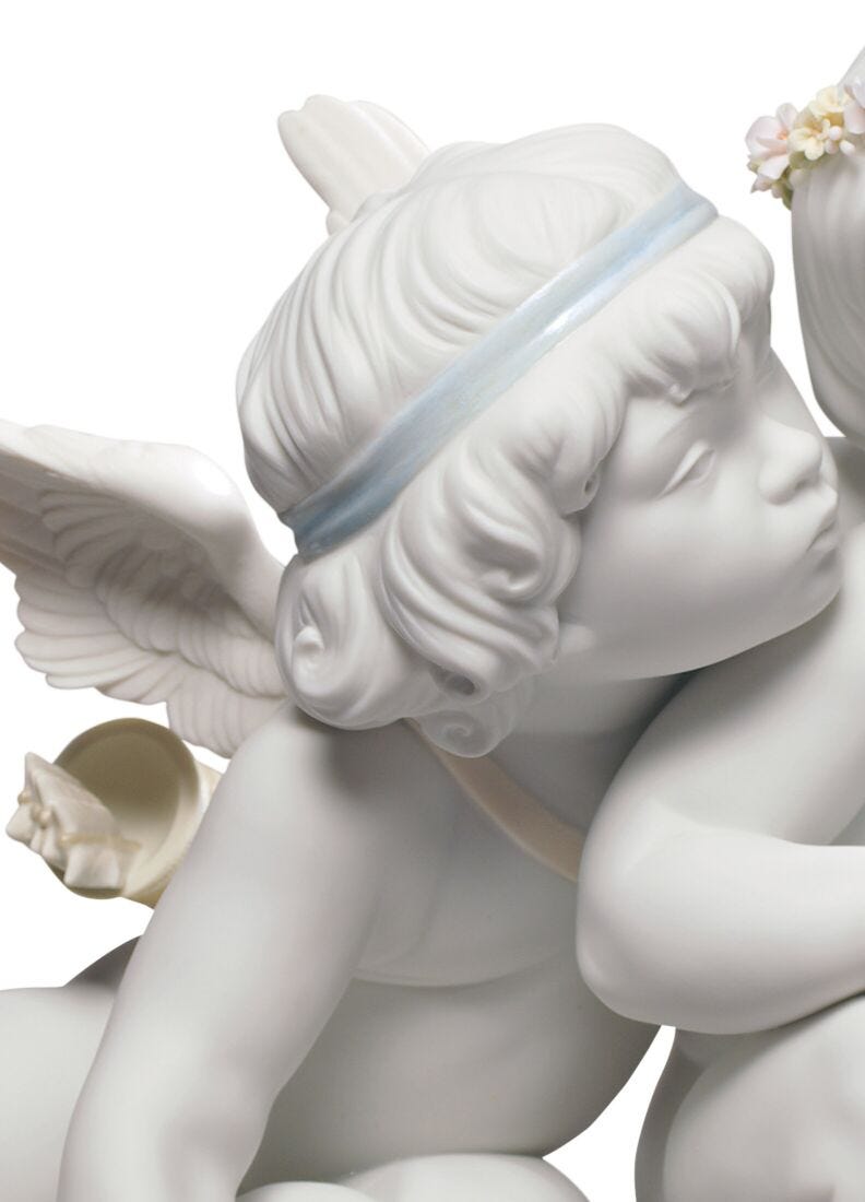 Lladro Figura ángeles Eros Y Psike
