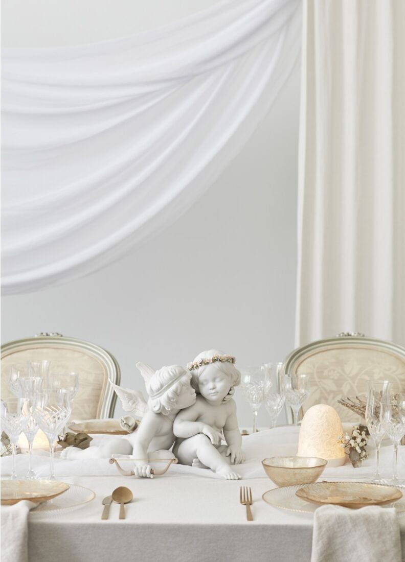 Lladro Figura ángeles Eros Y Psike