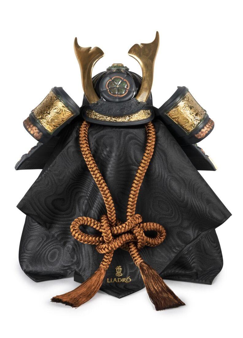 lladro Figura Casco Samurái Naranja