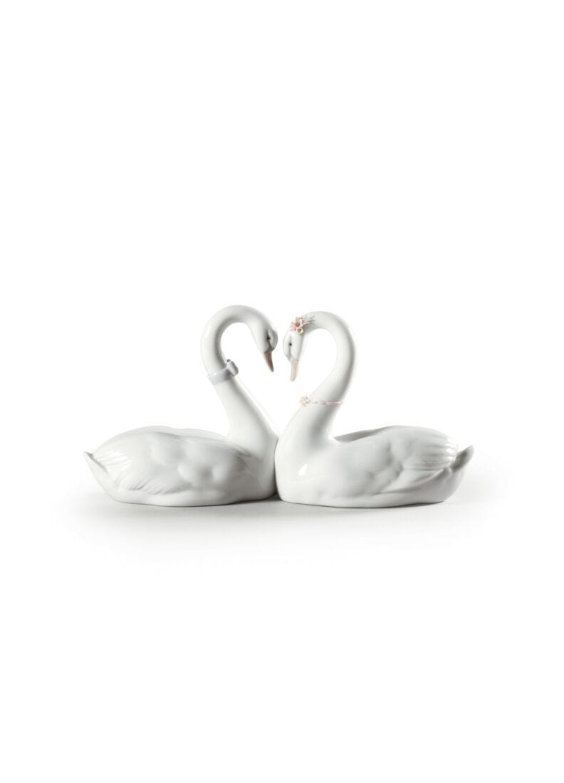 lladro Figura cisnes Corazón blanco