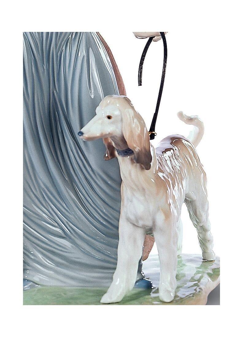 Lladro Figura Dama Con Perros