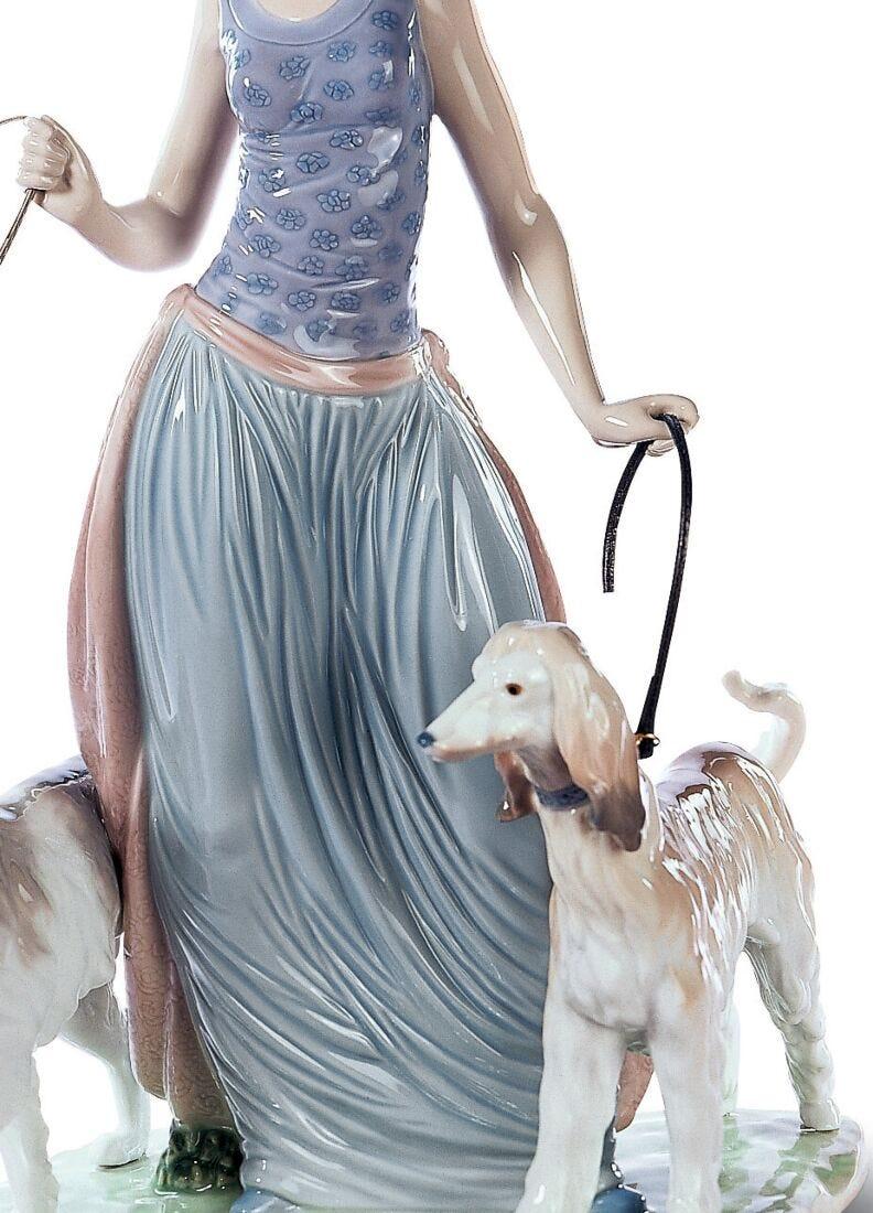 Lladro Figura Dama Con Perros