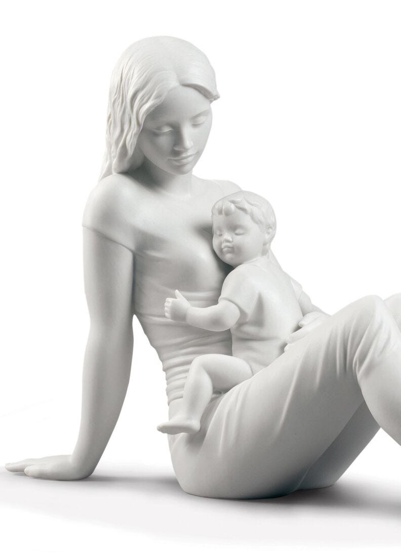 Lladro Figura El Amor De Una Madre. Blanco Mate
