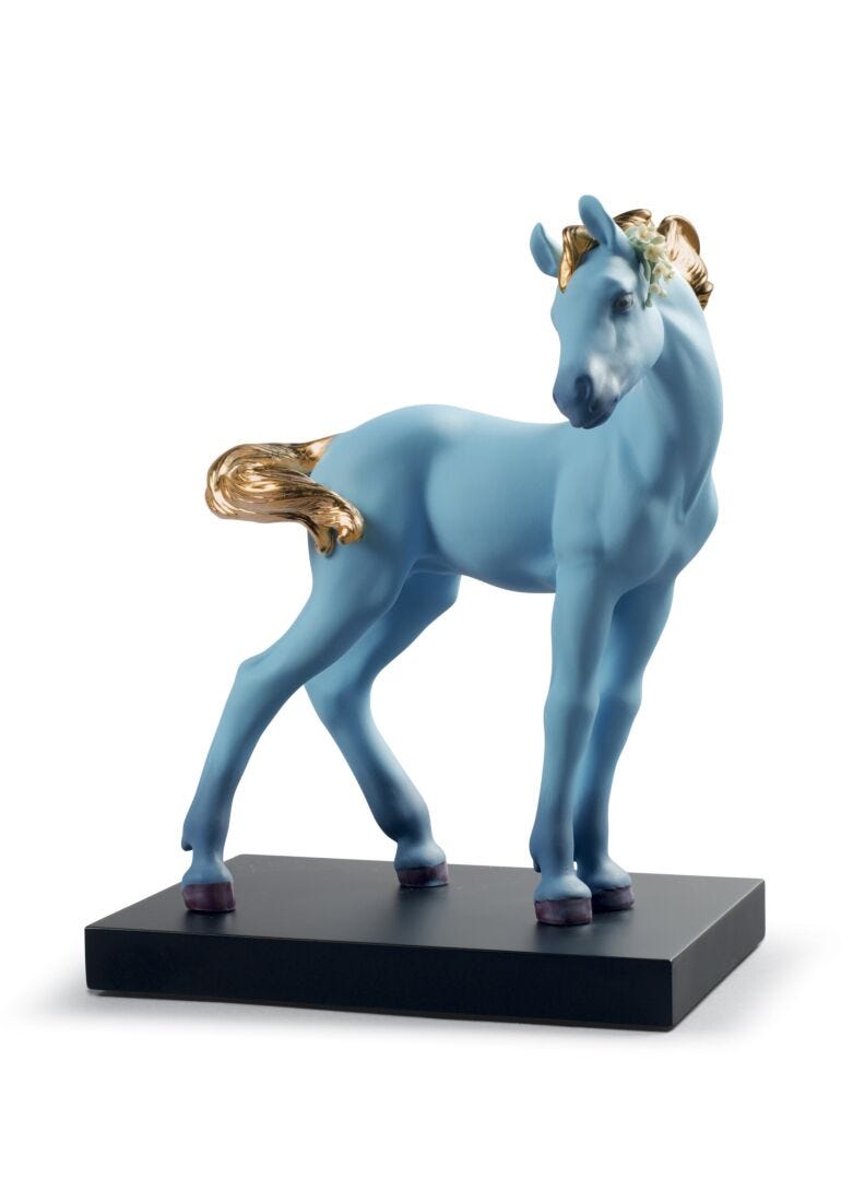 lladro Figura El Caballo. Azul. Serie limitada