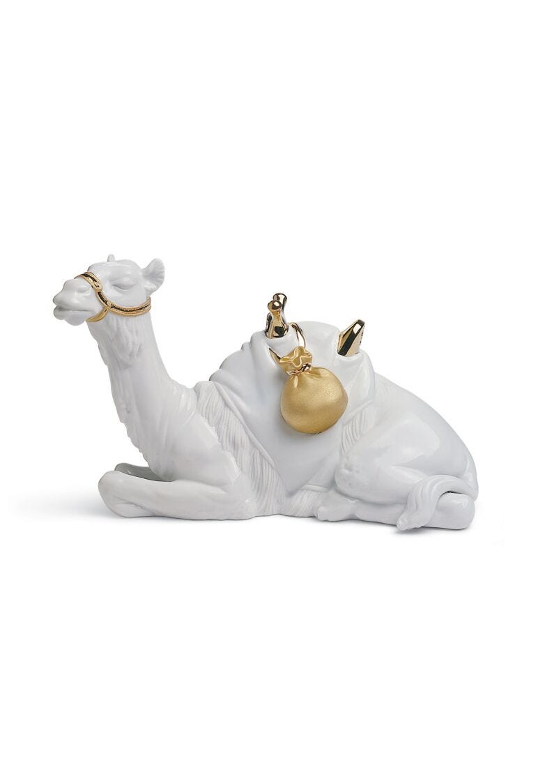 Lladro Figura El Camello En Belén. Lustre Oro