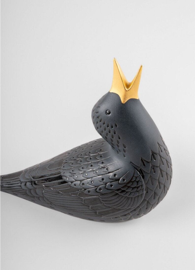 Lladro Figura Estornino I. Negro