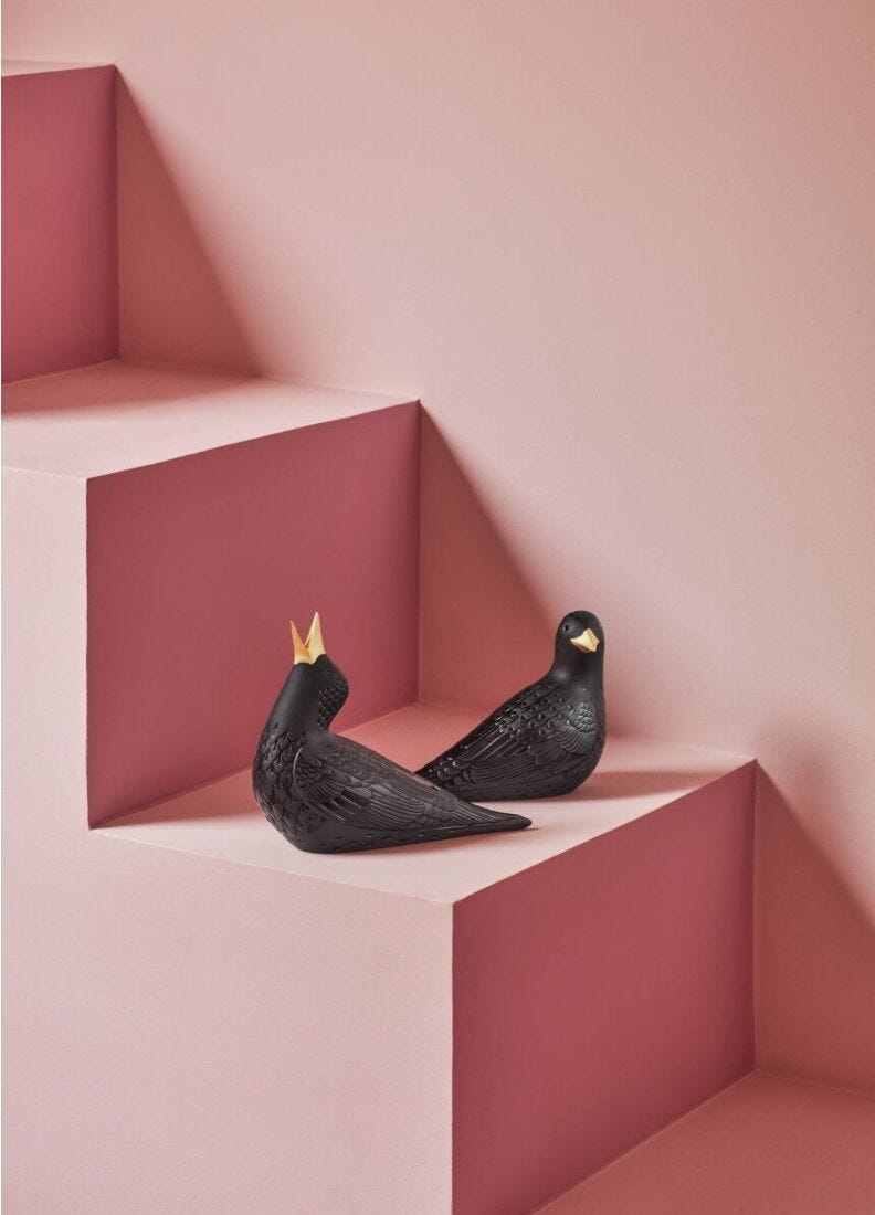 Lladro Figura Estornino II. Negro