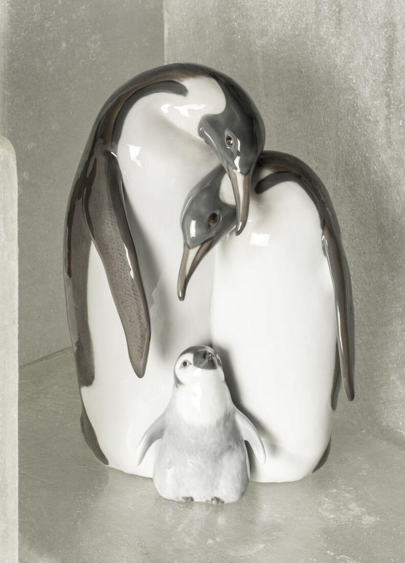 lladro Figura Familia de pingüinos