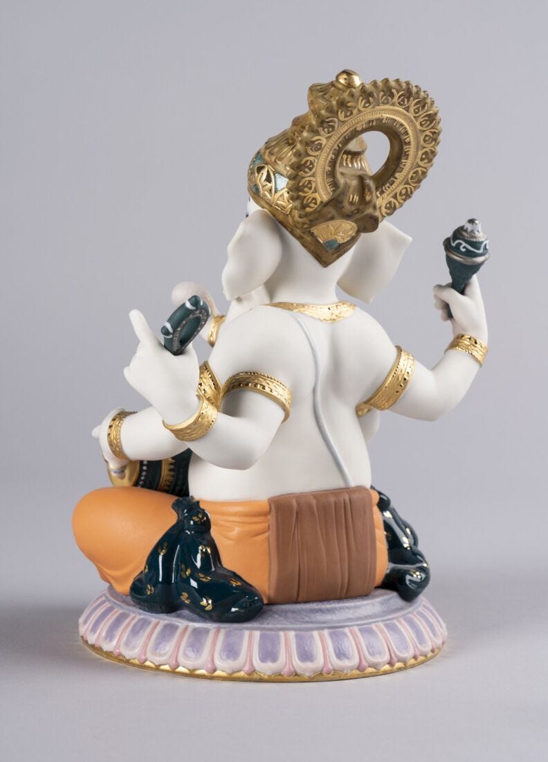 Lladro Figura Ganesha Con Mridangam. Serie Limitada
