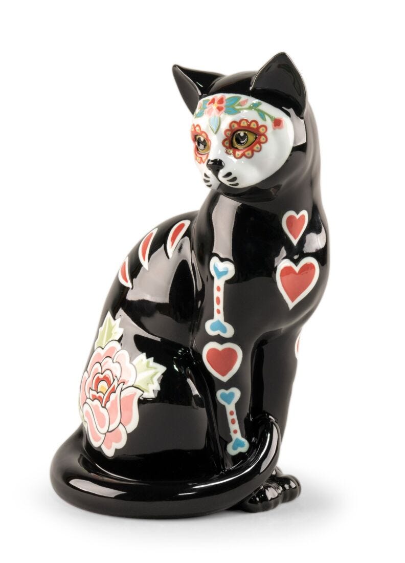 lladro Figura Gato Catrina
