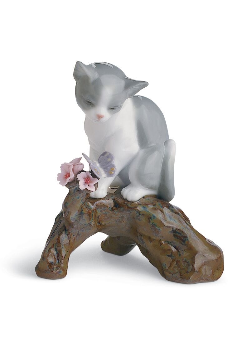 Lladro Figura Gato Estación Florida