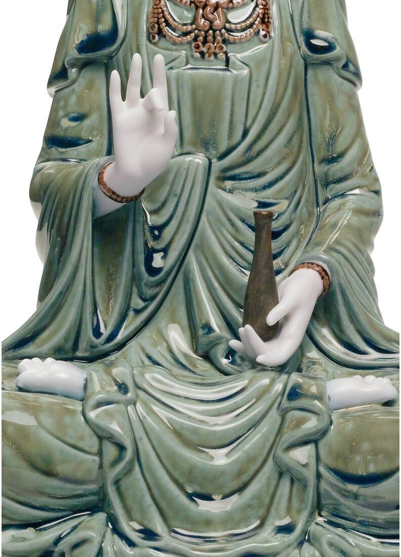 Lladro Figura Kwan Yin. Verde