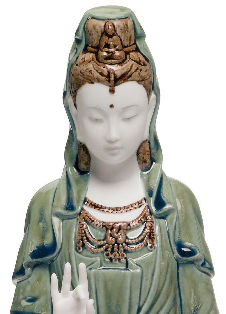 lladro Figura Kwan Yin. Verde