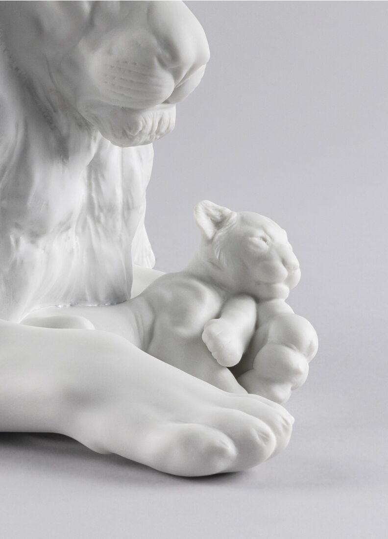 Lladro Figura León Con Cachorro