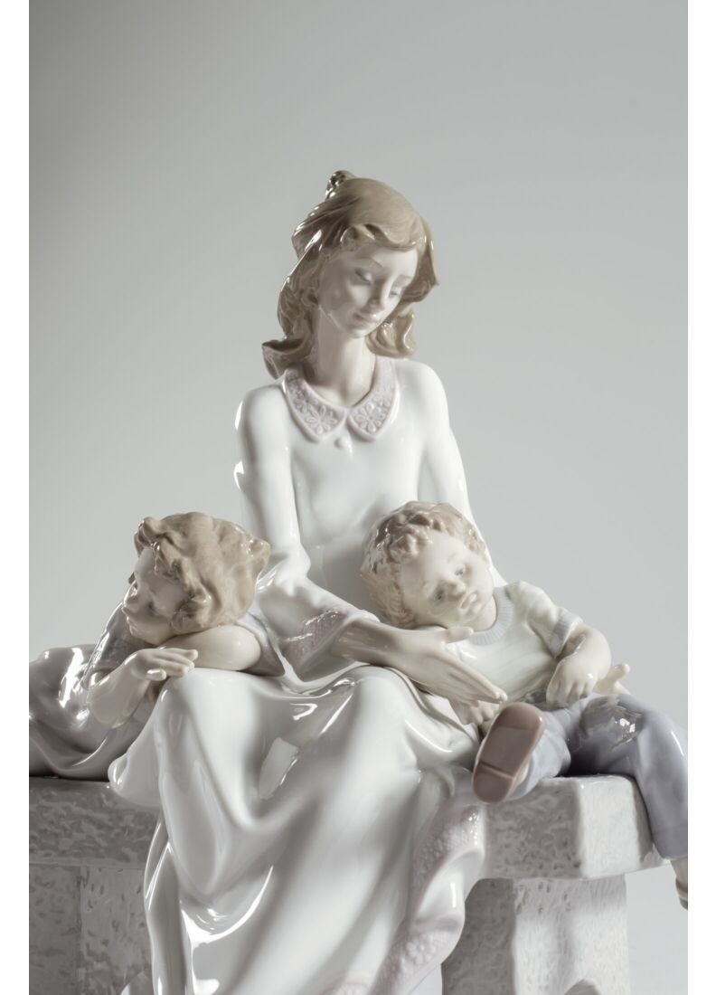 Lladro Figura Madre E Hijos Cansados De Jugar