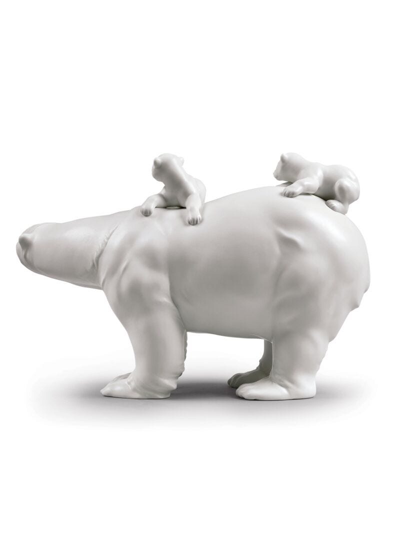 Lladro Figura Mamá Osa Y Sus Bebés