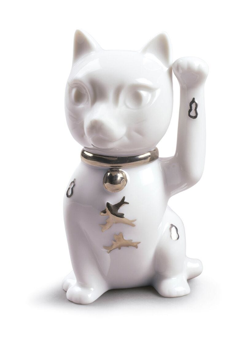 lladro Figura Maneki Neko. Lustre plata