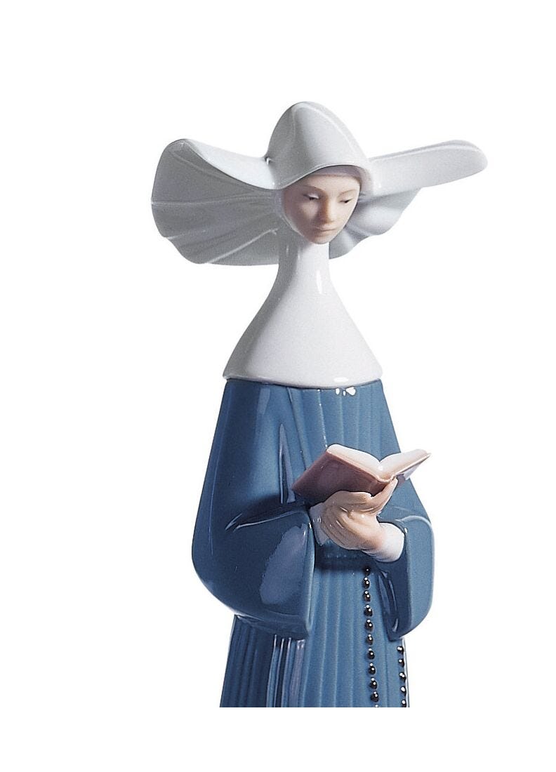 Lladro Figura Monjita Leyendo