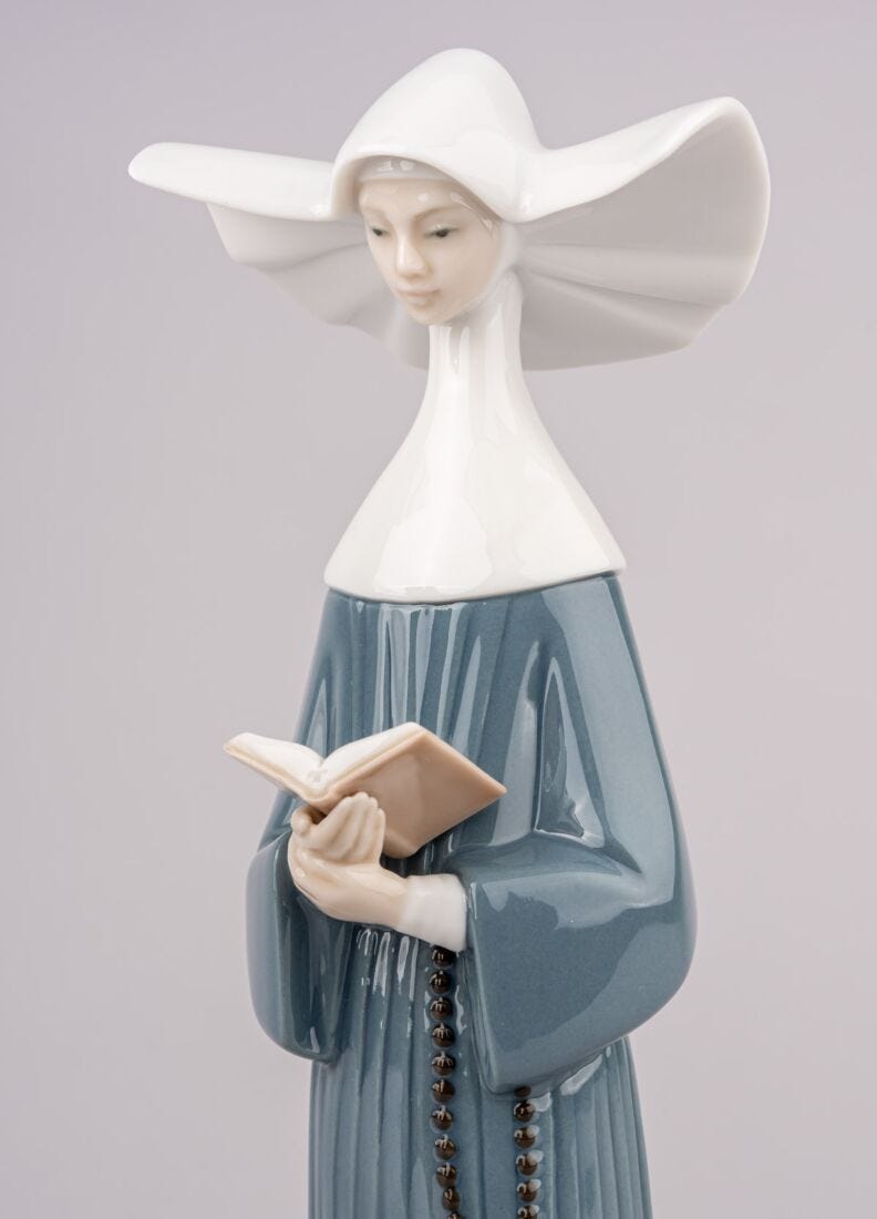 Lladro Figura Monjita Leyendo