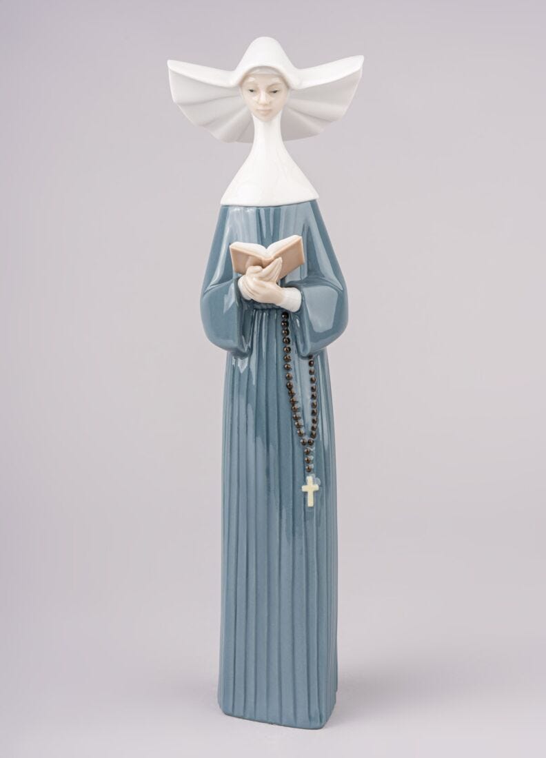 Lladro Figura Monjita Leyendo