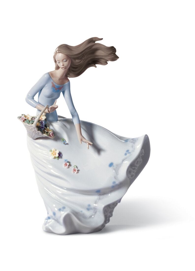 Lladro Figura Mujer Aromas En El Viento