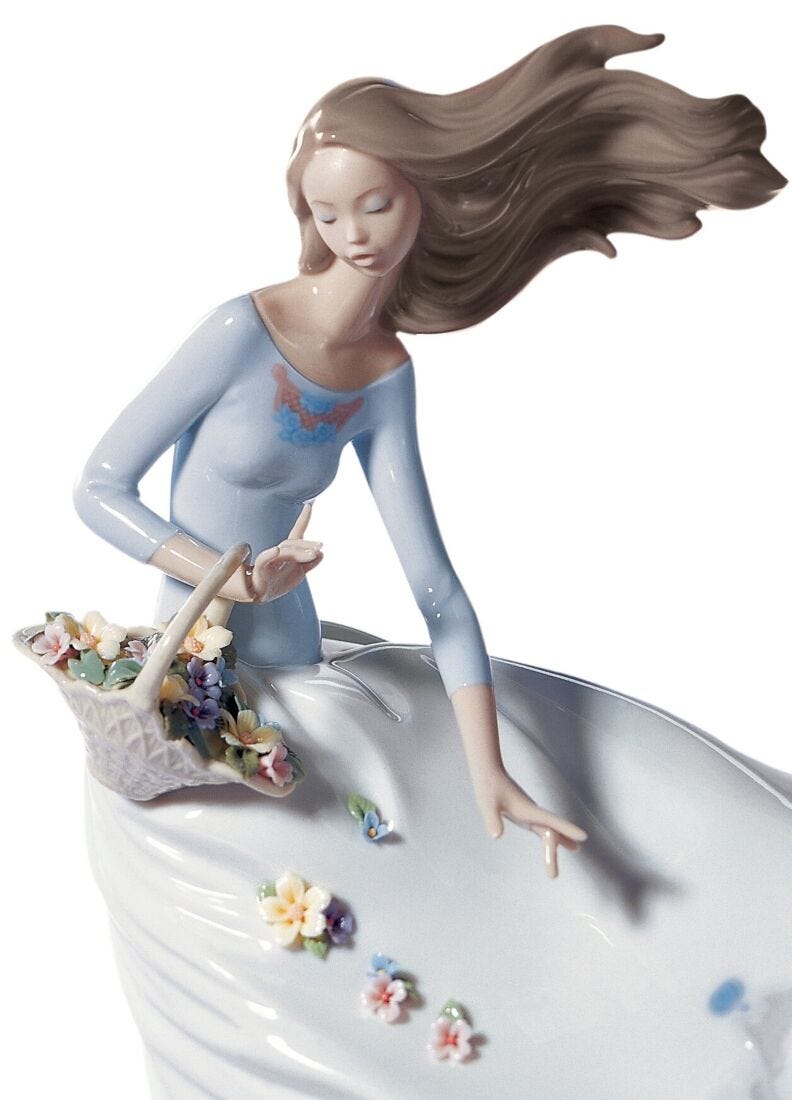 Lladro Figura Mujer Aromas En El Viento