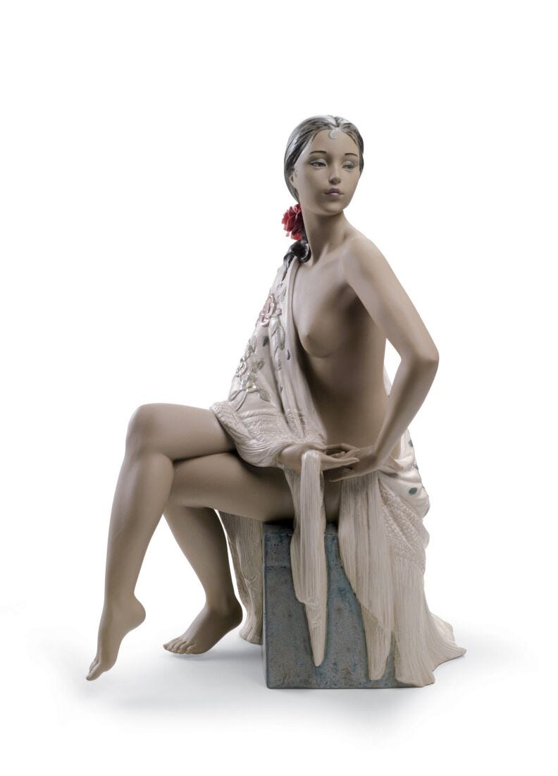 lladro Figura mujer Desnuda con mantón
