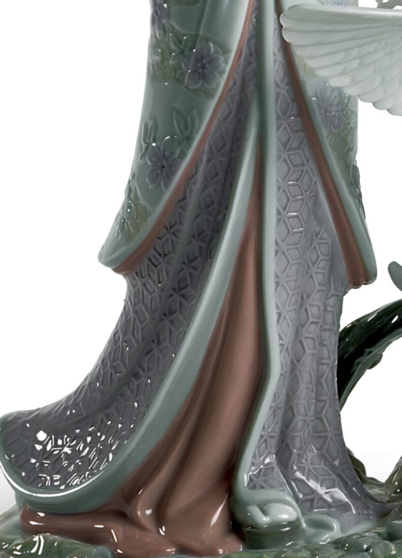 Lladro Figura Mujer Estampa Japonesa