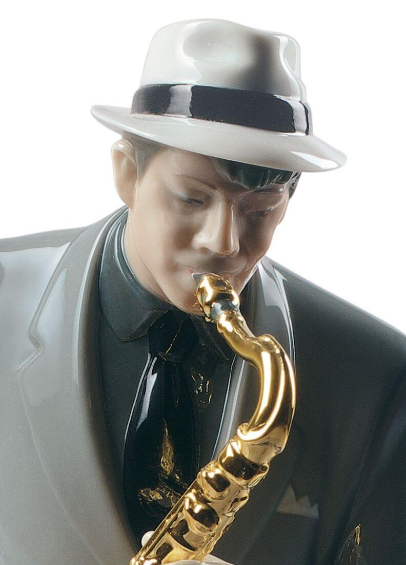 Lladro Figura Músico Saxofonista De Jazz