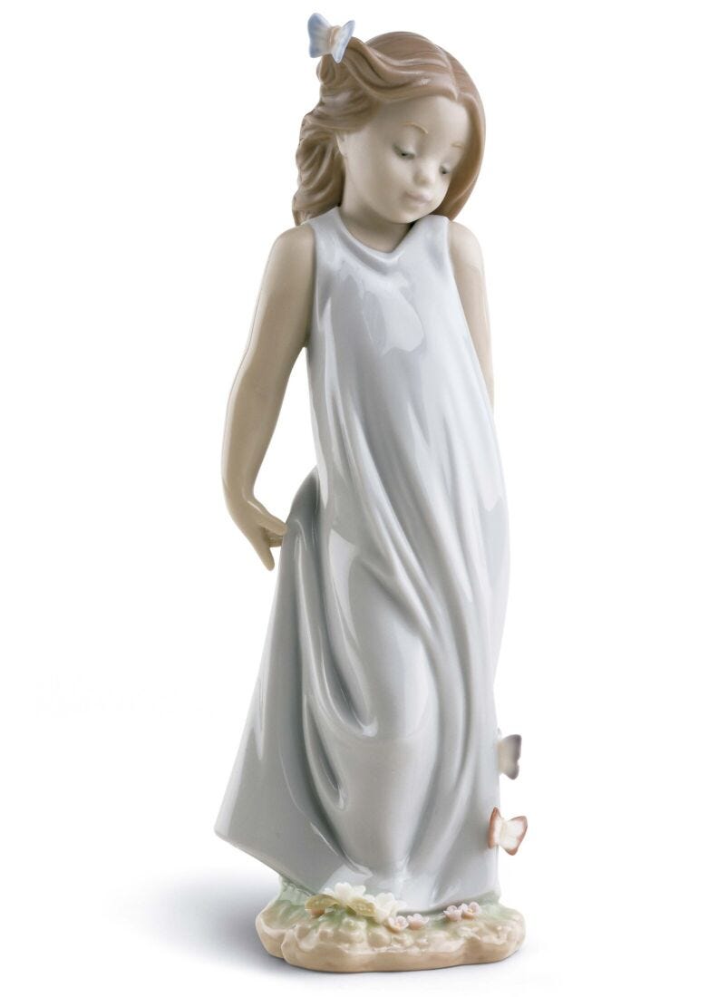 Lladro Figura Niña Amiga De Las Mariposas