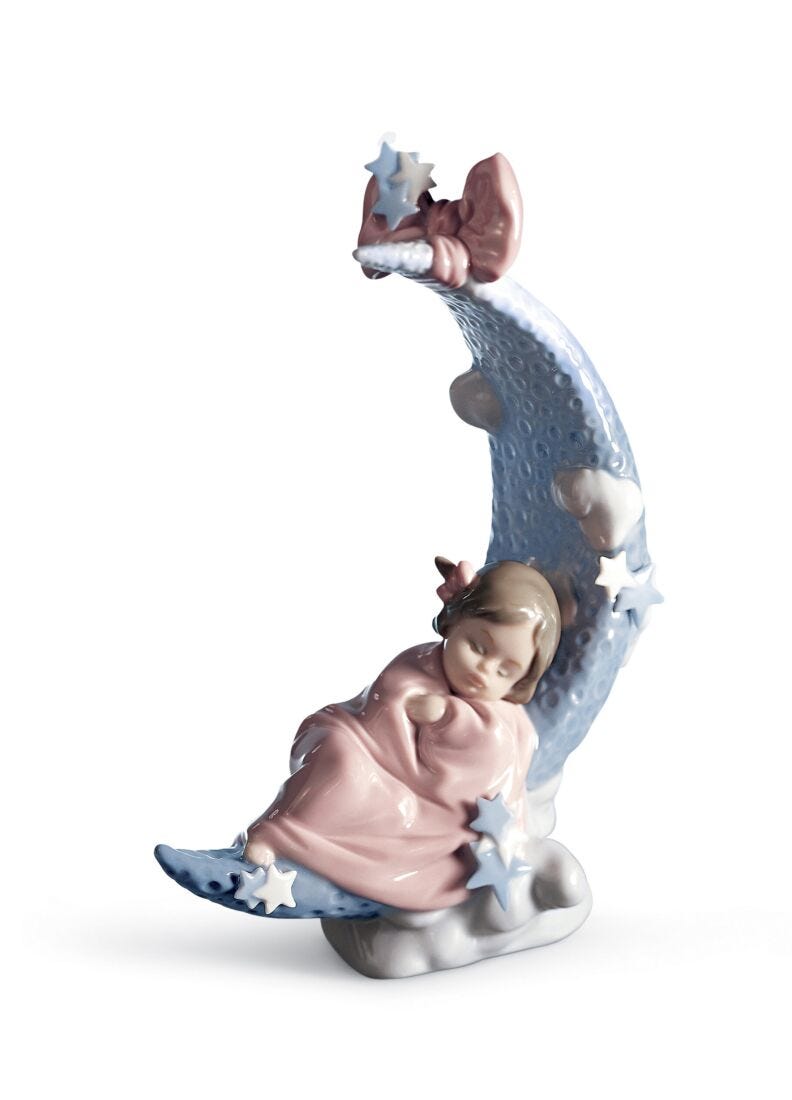 lladro Figura niña Arrullo de luna
