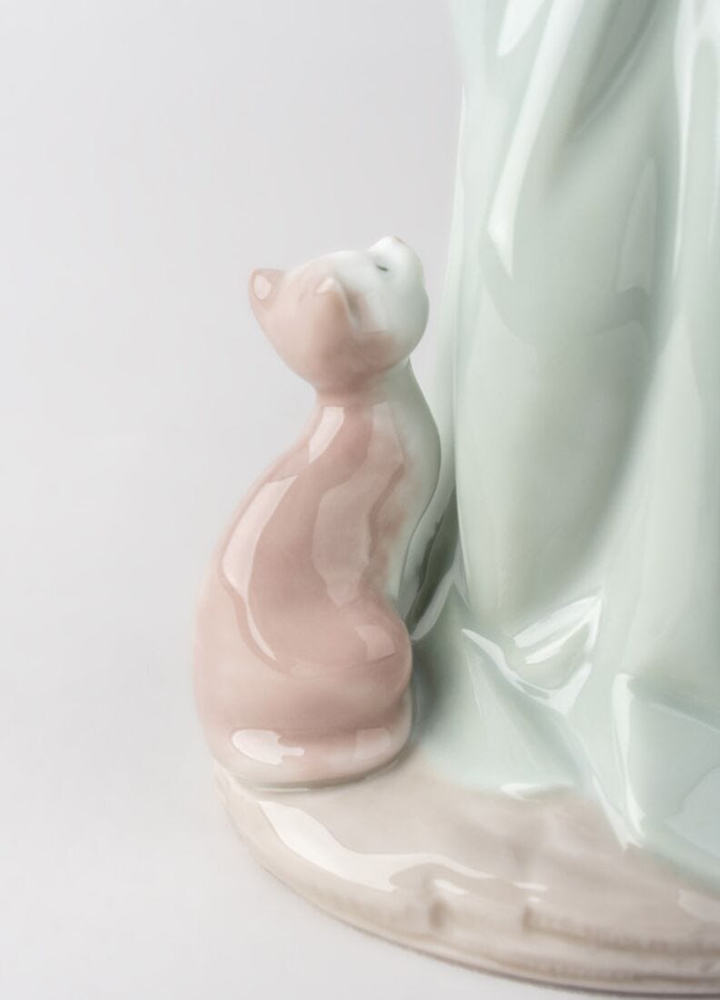 Lladro Figura Niña Caricias Y Celos