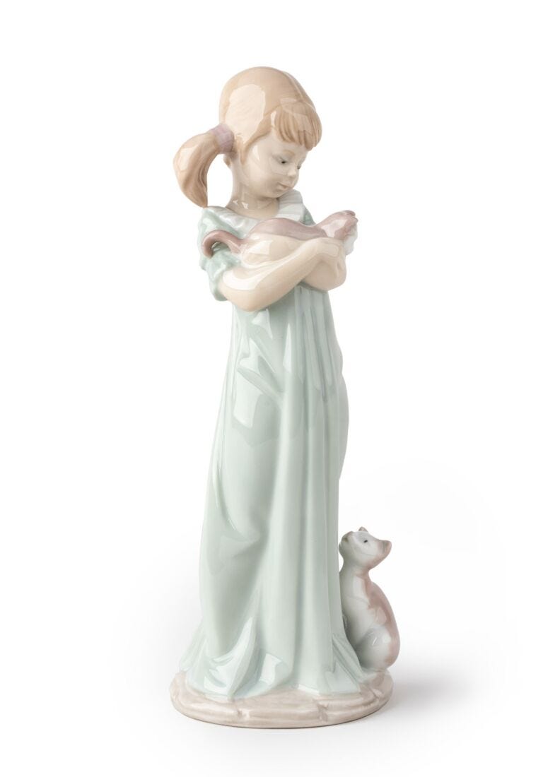 lladro Figura niña Caricias y celos