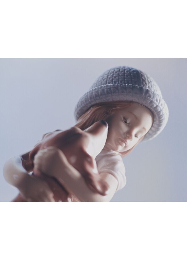 Lladro Figura Niña Con Perro Cariñosa Bienvenida