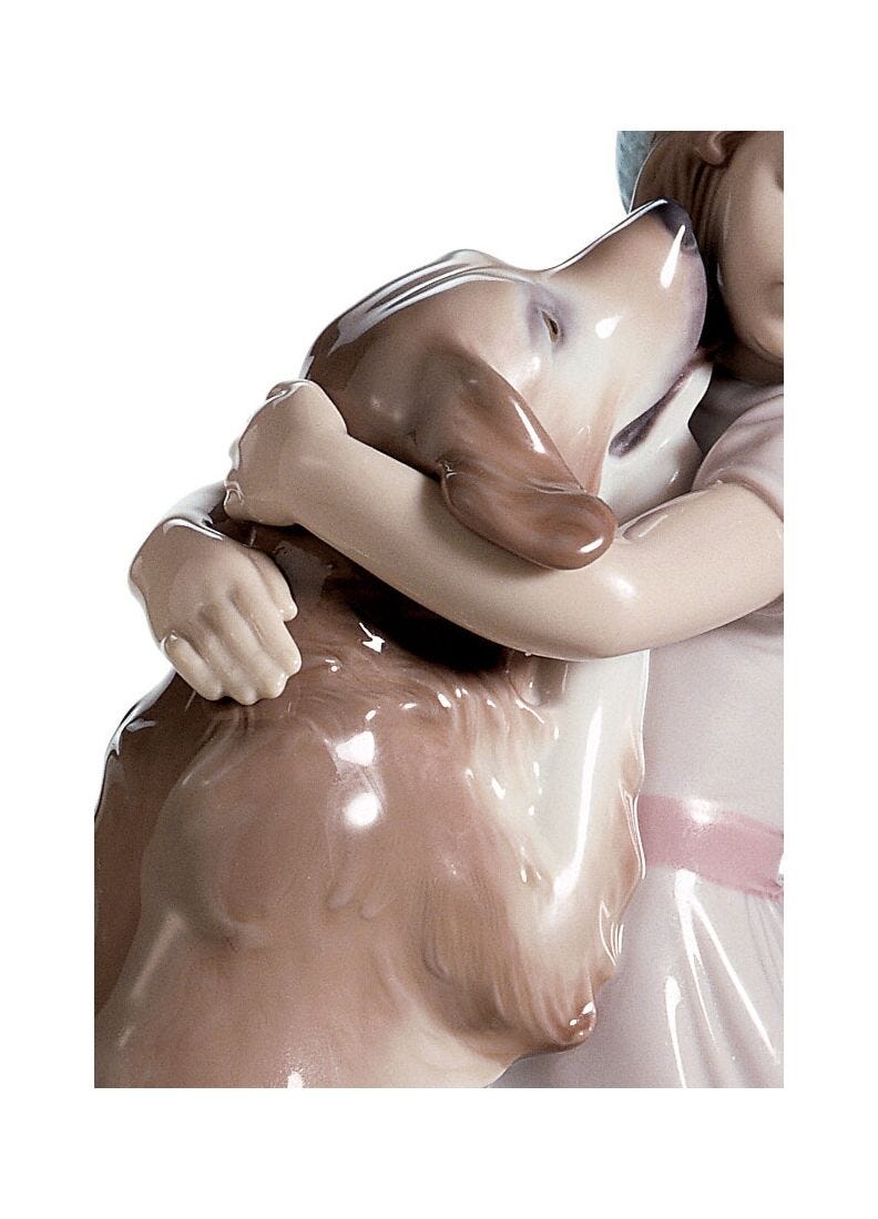 lladro Figura niña con perro Cariñosa bienvenida