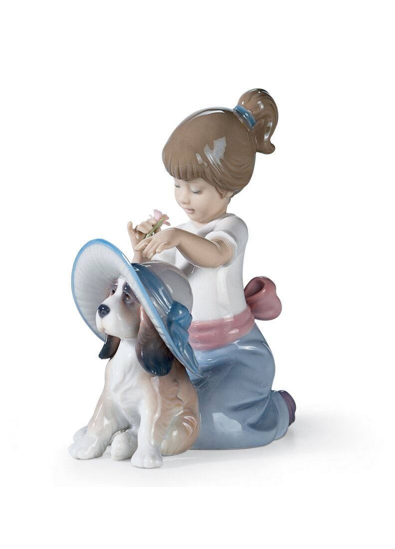 Lladro Figura Niña Con Perro Te Pongo Guapo
