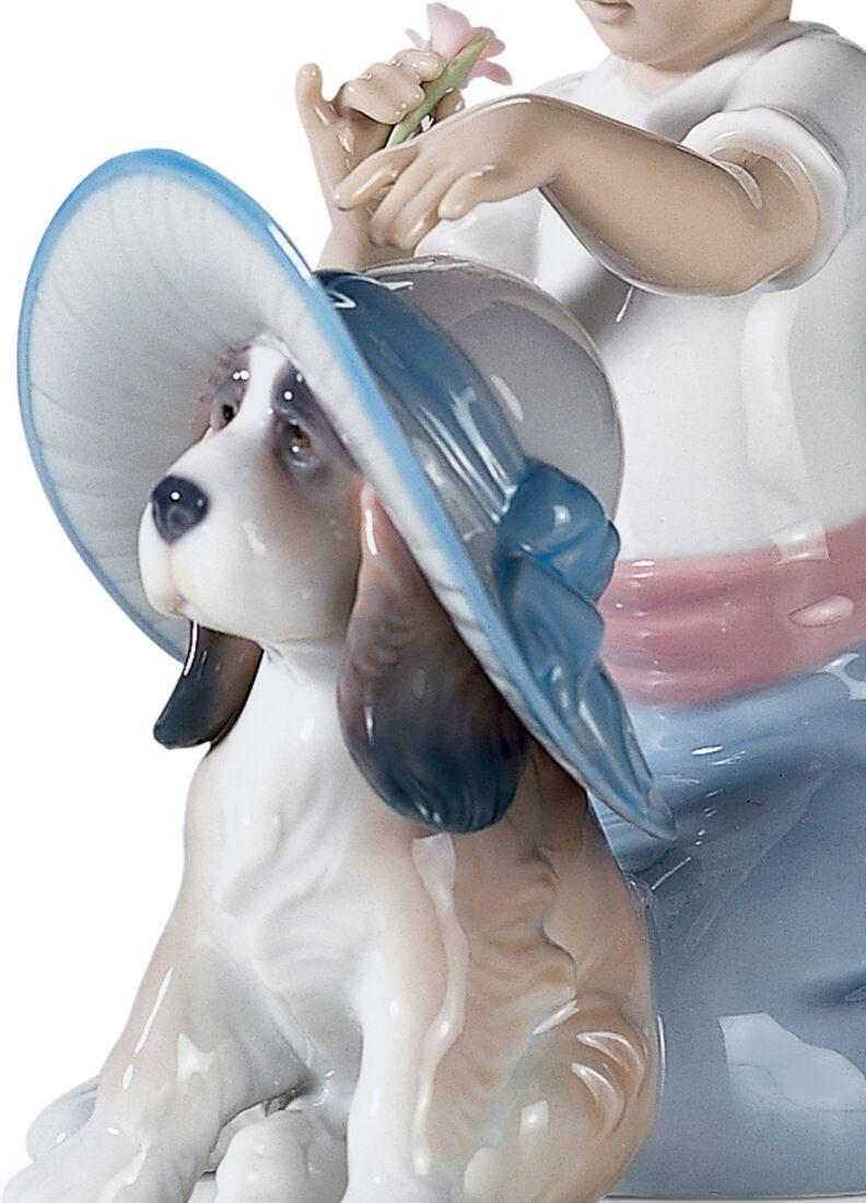 lladro Figura niña con perro Te pongo guapo