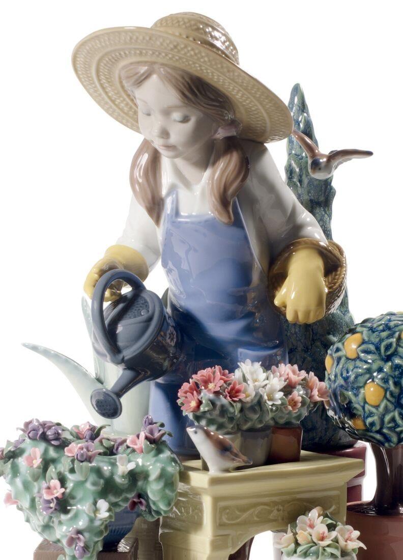 Lladro Figura Niña En El Invernadero