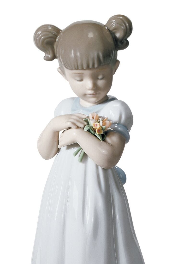 Lladro Figura Niña Flores Para Mamá