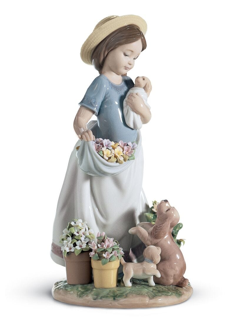 lladro Figura niña Mimos en el jardín