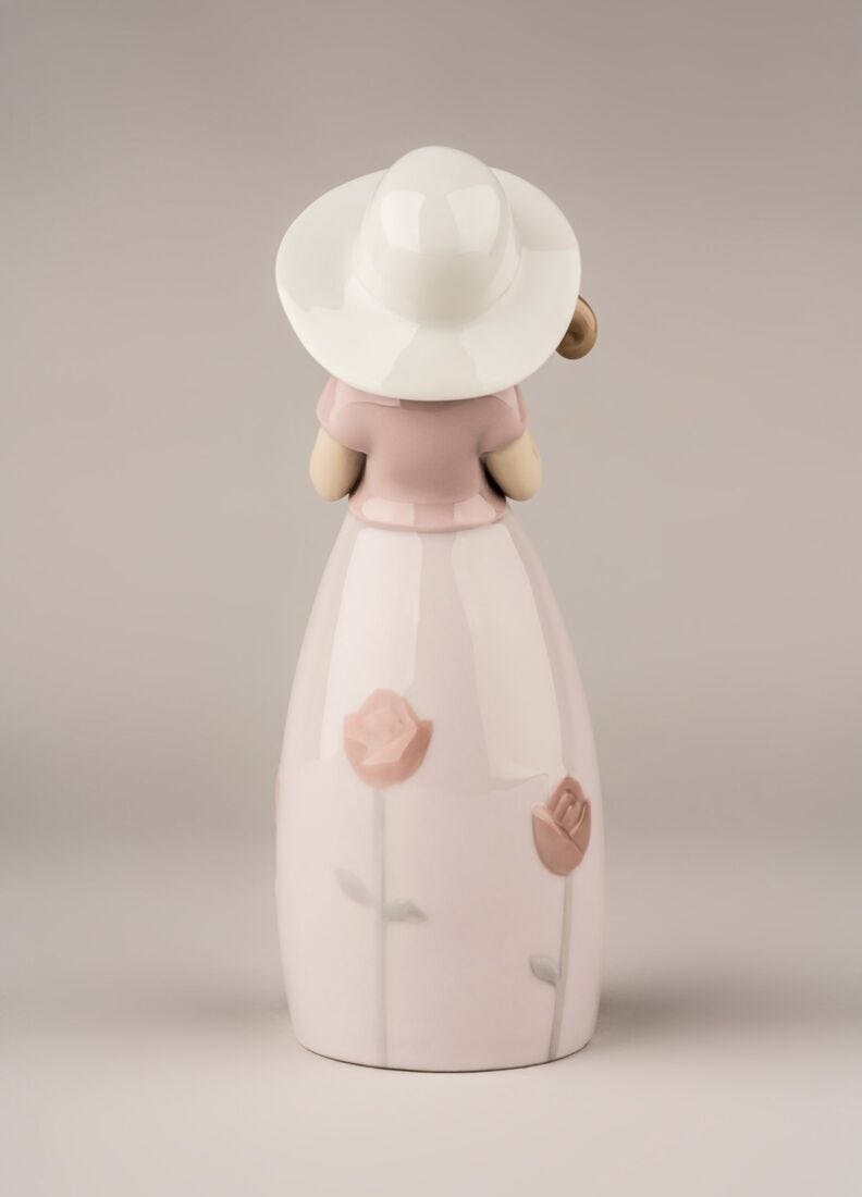 Lladro Figura Niña Pequeña Rosa