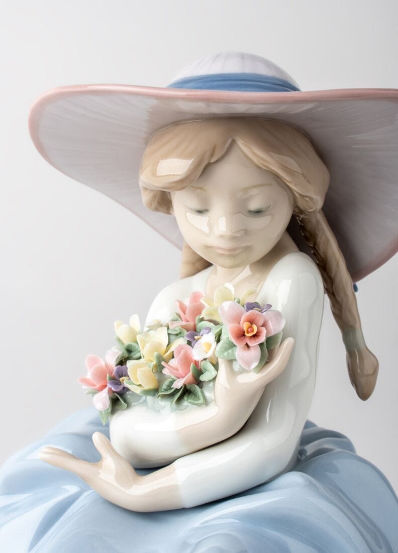 Lladro Figura Niña ¡Qué Bonita Es La Primavera